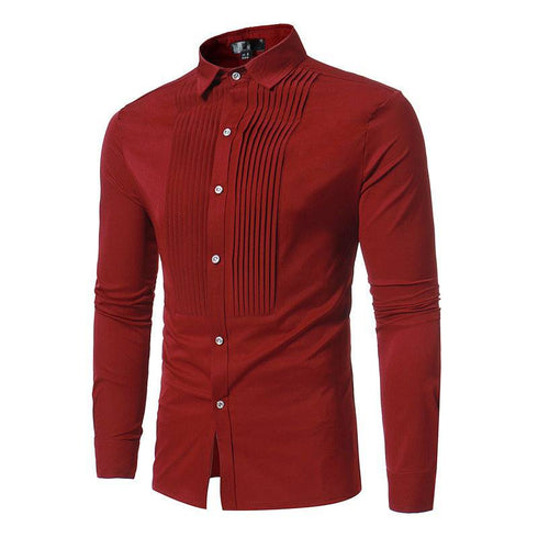 Wedding Tuxedo Shirt Men Brand Fashion Slim Fit Long Sleeve Mens Dress Shirts